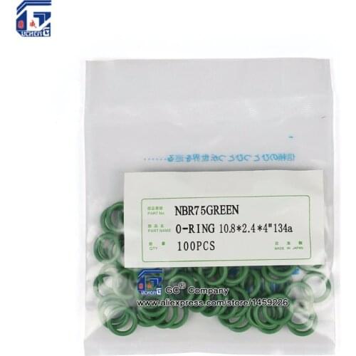10.8 x 2.4mm ) #8 R134a NBR Green O Rings Rubber Seal O-Ring Kit for Car Air Conditioner Mechanical High Temperature Seals
