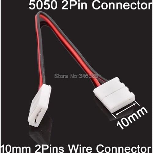 10PCS 2Pins 2-Pin Strip to Srip LED Connector 5050 Single Color Strip Extension Cable Wire, Both End With Solderless Connector