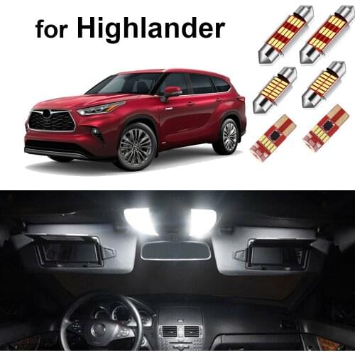 12Pcs Canbus Car Led Interior Light Kit For Toyota Highlander 2020 2021 LED Bulbs Dome Map Trunk No Error