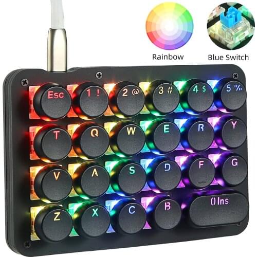23 Keys Macro Mechanical Keyboard GB LED Backlit One-Handed Mechanical Gaming Keypad OEM Outemu Blue Switches with Round Keycaps