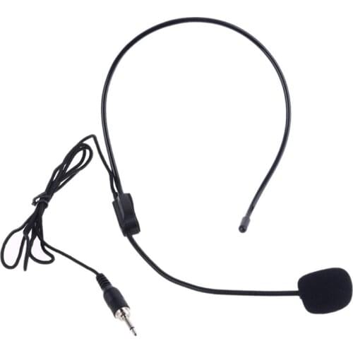 3.5mm Screw Thread Plug Microphone Head Wear Guide Condenser Mic For Loudspeaker