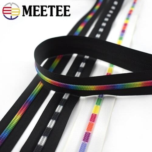 4/8Meters 5# Colored Tooth Nylon Zipper Black Plastic Coil Zippers Zip for Sewing DIY Garment Purse Bag Accessories Tailor Tools