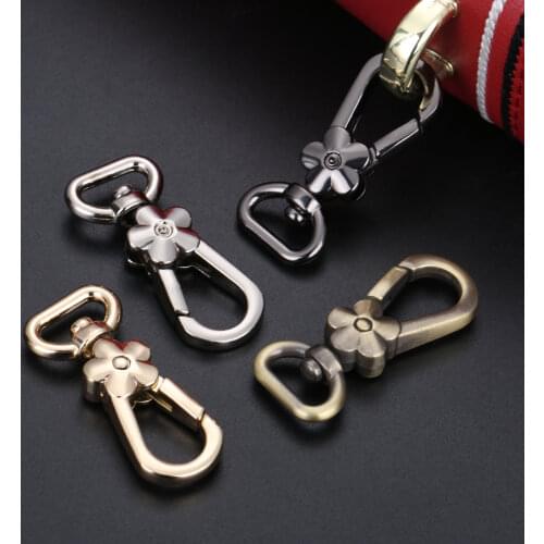 5pcs/1Pc Flower Lobster Metal Clasps Swivel Trigger Clips Snap Hooks Handbags Buckle Clasps Key Rings Keychains Bag Accessories