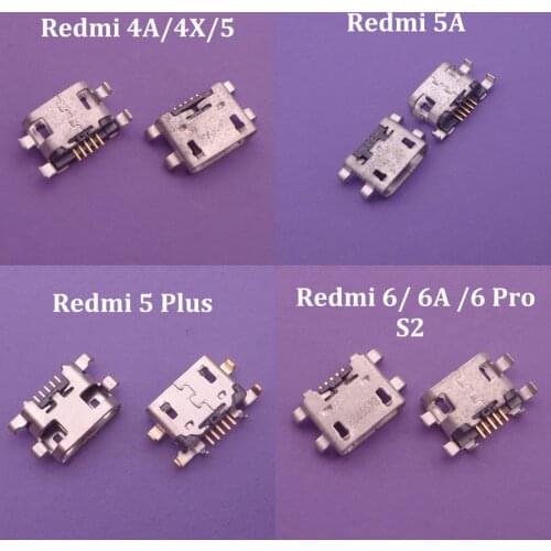 5PCS 10PCS 5pin micro usb jack connector charging port socket female for xiaomi redmi 4A 4X 5 5A 5PLUS 6 6A 6PRO S2