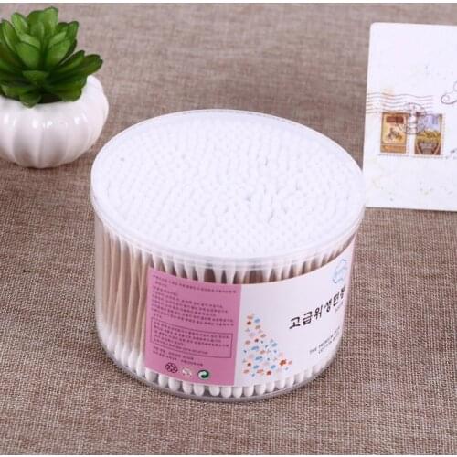 500pcs Double Head Bamboo Cotton Swab Women Makeup Bamboo Cotton Buds Eyeshaow Blending Tool For Nose Ears Cleaning Tools