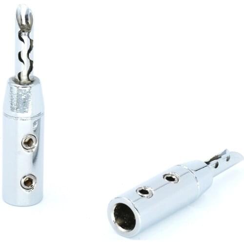 8PCS Rhodium Plated Z type Banana plug HIFI Speaker Banana Plug Male Connector