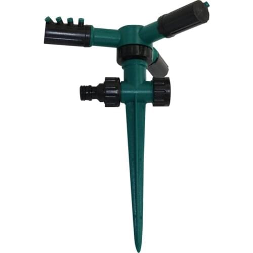 3-head 360 Angles Rotating Sprinkler With Support rod Garden Lawn Automatic Irrigation Watering Systems sprinkler 1 Pc