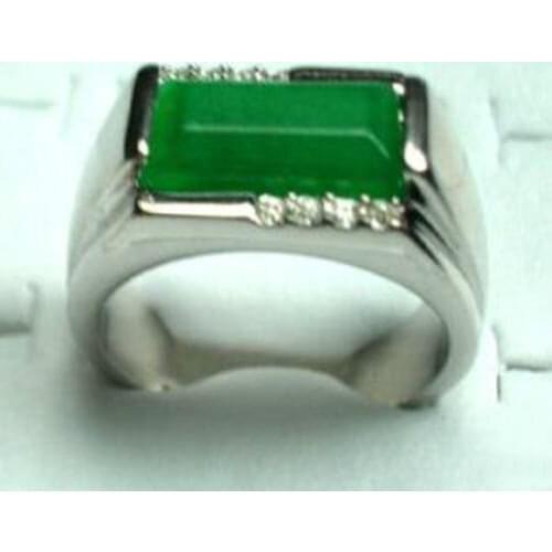 FREE SHIPPING>>>@@ Wholesale price 16new ^^^^Natural Green stone jewelry Ring size :8-10