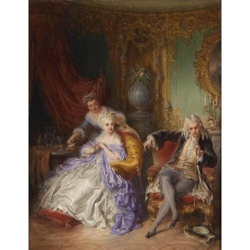 Free shipping classical noble men women canvas prints court figures oil painting printed on canvas wall art decoration picture