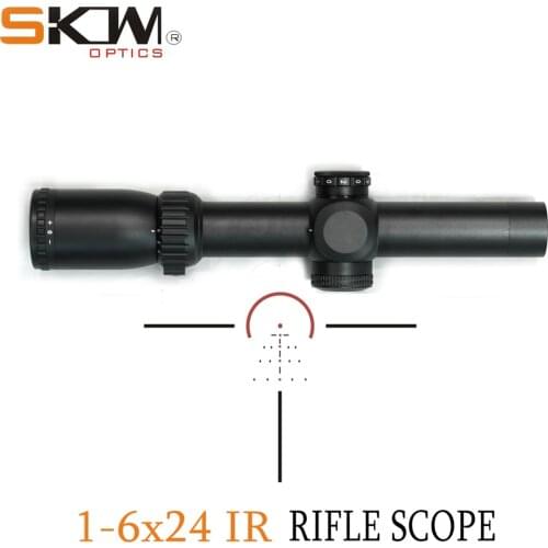 Free shipping SKWoptics Hunting 1-6x24 Rifle Scopes Tactical Reticle shock proof Riflescopes 30mm rings