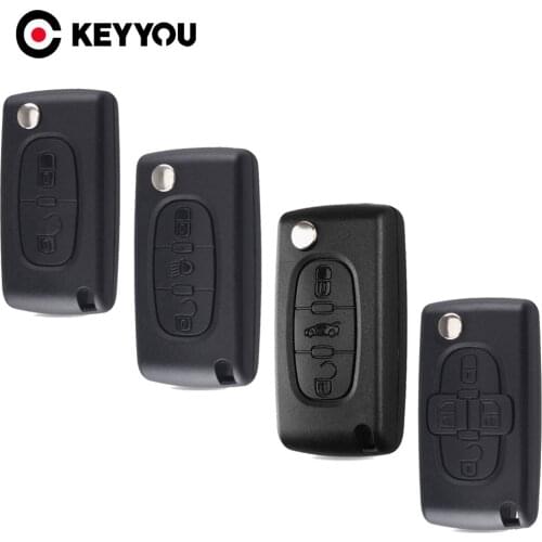 KEYYOU Car Key Shell Flip For Fiat Scudo Ulysse Fit Lancia Phedra HU83/VA2 Blade CE0523 CE0536 2/3/4 Button Fob Case New Arrivel
