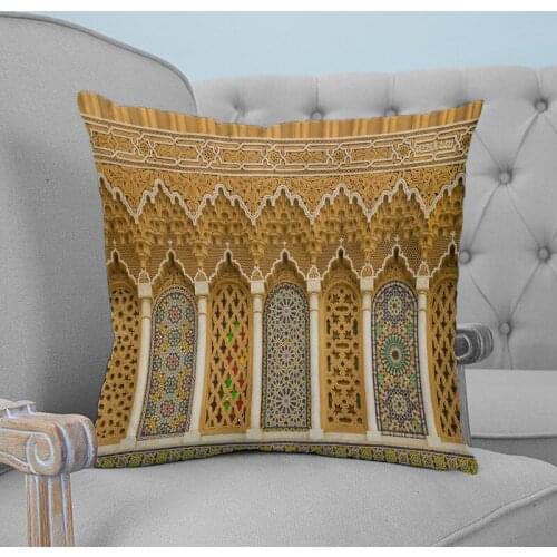 Arab Mosque Printed Throw Pillow Case Plush fabric Pillowcase Home Decorative Pillow Hot