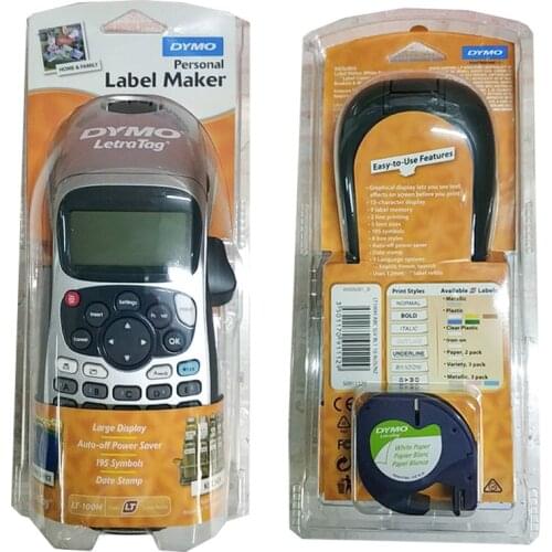 Dymo LetraTag LT-100H Handheld Label Maker Compatible for 12mm Letra Tag 91201 91200 12267 91202 Label Tapes 9V 2A Adapter