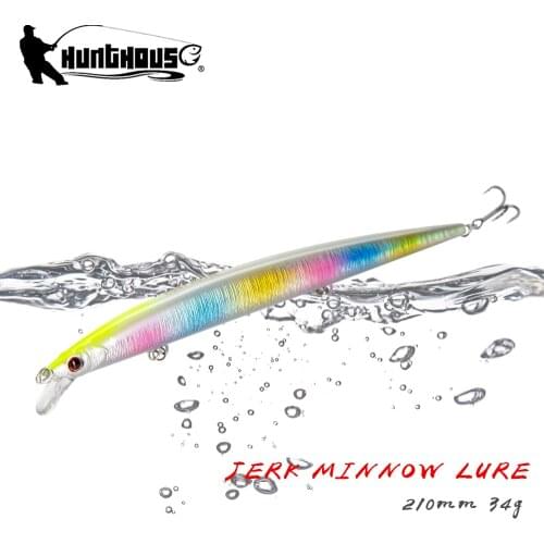 Hunthouse Mommotti Minnow Floating Fishing Lure 210mm 34g lw405 Sea Bass Fishing Tackle Long casting Saltwater hard bait lures