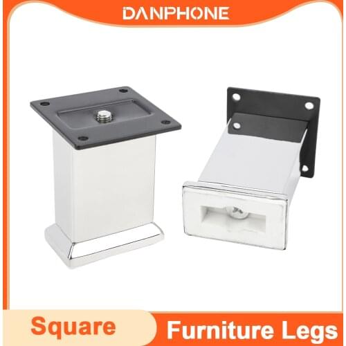 DANPHONE Square Furniture Feet Legs Adjustable TV Cabinet Sofa Leg Stainless Steel Cupboard Coffee Table Bed Protec Foot