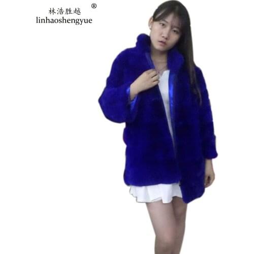 Linhaoshengyue 2016 Real Rabbit Fur Coat