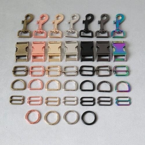 100Pcs/Lot 25mm Metal Buckle Carabiner Hook D O Ring Slider For Paracord Bag DIY Accessory Dog Collar Leash Harness Sewing Clasp