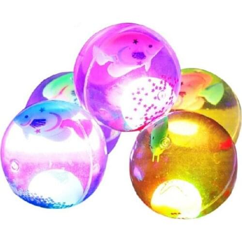 1PCS Flashing Dog Toy TPR Bouncy Colorful Ball LED Light Up Pet Cat Indoor And Outdoor Interactive Toy