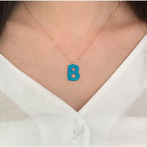 Fashion Link Chain Choker 925 Silver Necklace For Women Trendy Neon Letter Initial Custom Charm Collares Turkish Fine Jewelry