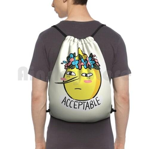 Soft Lemongrab Backpack Drawstring Bag Riding Climbing Gym Bag Adventure Time Fanart Lemon Lemongrab Cute Soft Cartoons