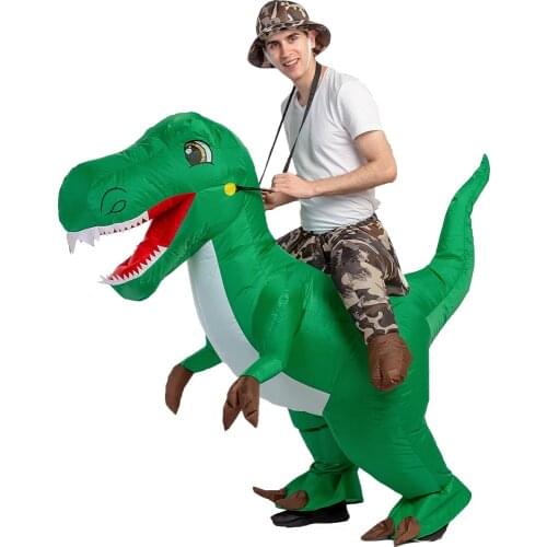 Adult Inflatable Costume Halloween Dragon Dinosaur t rex Costume Cosplay Fancy Dress Riding On Dino Carnival Costumes Blow Up