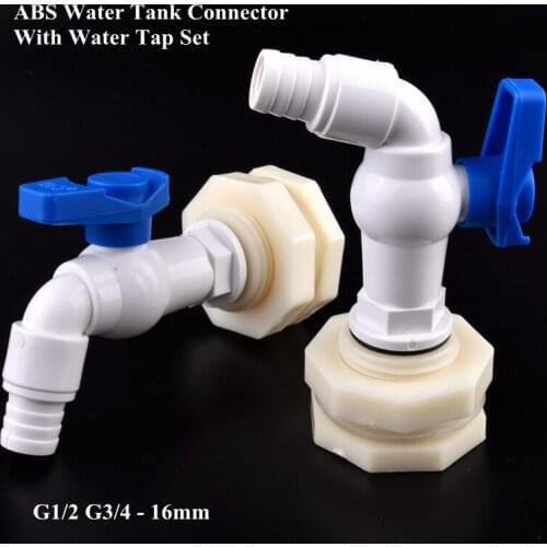 1/2'' 3/4'' To 16mm Water Tap Water Tank Connector Set Garden Irrigation System Hose Joint PVC Valve Aquarium Fish Tank Adapter