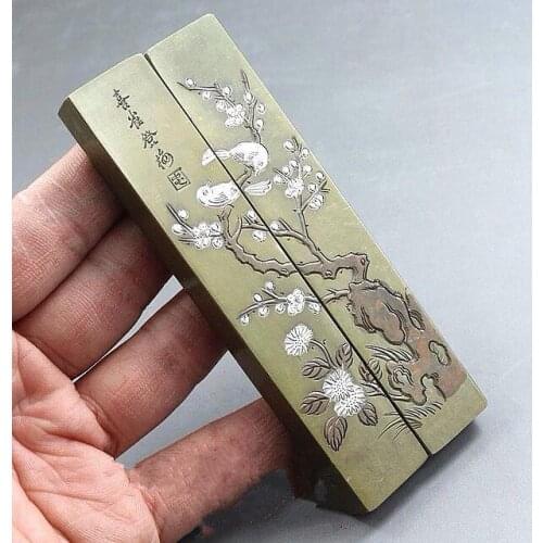 The "scholars four jewels" of magpie Mui solid brass Paperweight Paperweight