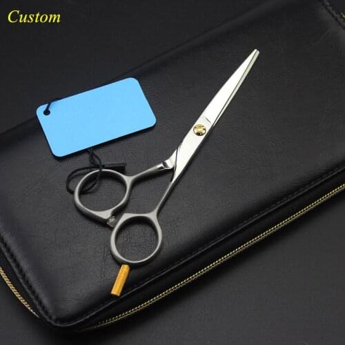 Custom japan 440c 5 inch Sandblasting small hair scissors cutting barber haircut scissor eyebrows shears hairdressing scissors