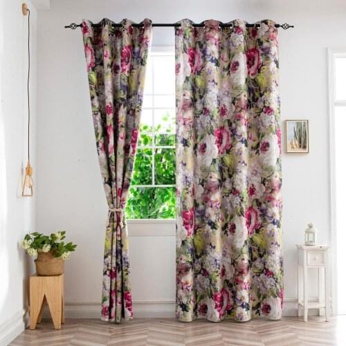 WarmHome Blackout Polyester Curtain Oil Painting Style Comfortable Touch Window Curtain Home Decor