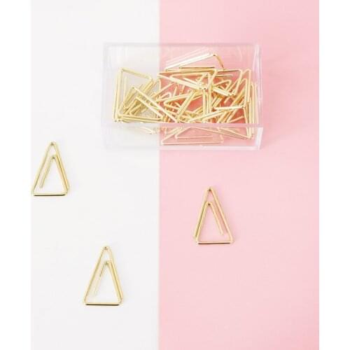 Gold Triangle Paper Clip Metal Simple Modeling Paper Clips Office Accessories Paperclips Office Supplies Paper Clips Decorative