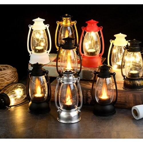 1/6PCS Halloween Led Lantern Vintage Castle Led Light Lamp Party Supplies Hanging Decor Bar Desktop Ornament