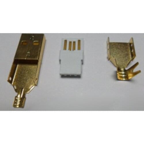 10set High quality DIY 3U" Gold Plating USB 2.0 A Type Male Plug 2.0 USB Port