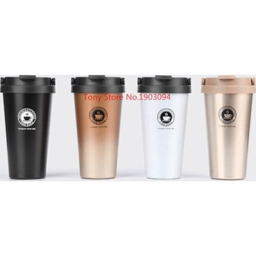 10pcs/lot Vacuum Insulated Travel Coffee Mug 500ml Fashion Stainless Steel Tumbler Sweat Free Tea Cup Thermos Flask Water Bottle
