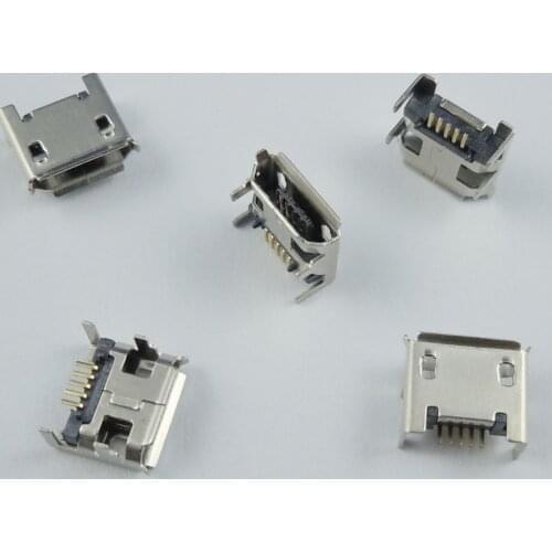 10 Pcs Micro USB Type B Female 5 Pin DIP Socket Connector 4 Legs