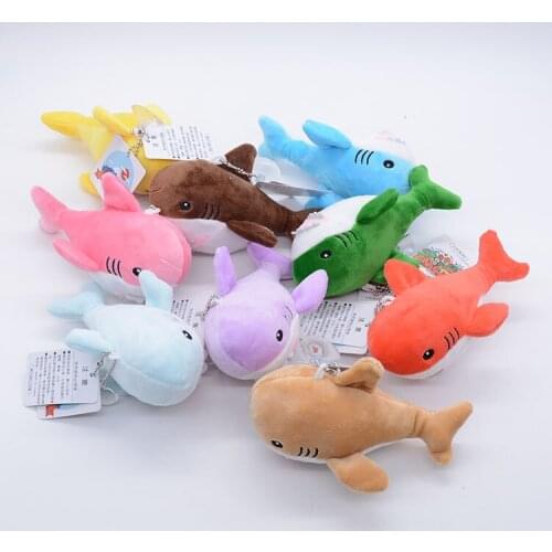 13cm plush Colorful Baby shark cute pretty soft Keychain Bag decoration good quality christmas gift for kid lover friend