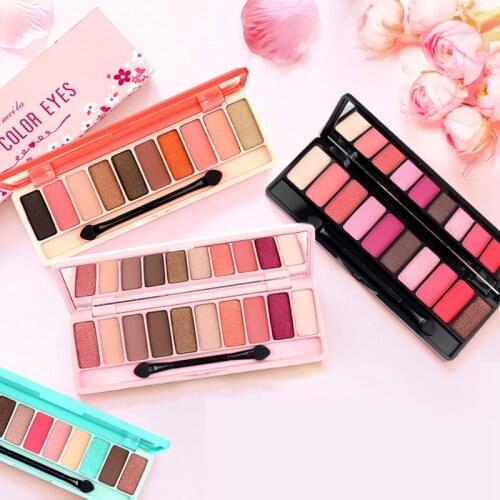2018 Fashion eyeshadow palette 10Colors Matte EyeShadow palette Glitter eye shadow MakeUp Nude MakeUp set Korea Cosmetics