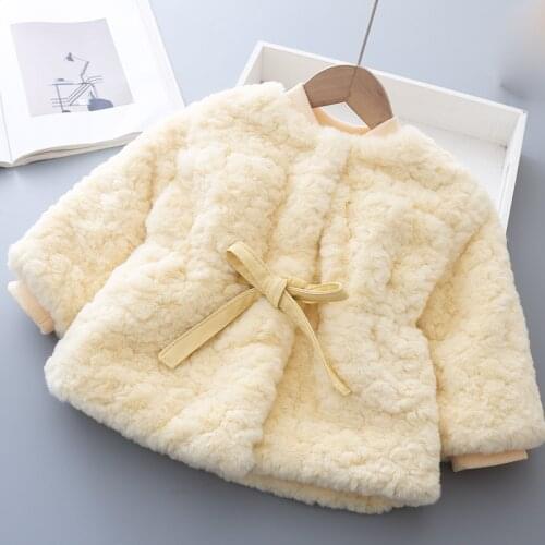 2020 Fashion Baby Girls Winter Outerwear & Coats Childrens Fur Girls Fur Coat Kids Faux Fur Fabric Clothes Fur Coat