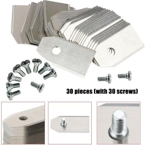 30PCS Stainless steel Lawn Mower Cutting Blades W/Screw Kit Replacement For Husqvarna Automower/Gardena Robotic Lawnmower Repair