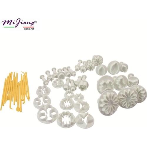 47pcs/set Mijiang Plastic Cake Mould Sugarcraft Spring Press Mold Fondant Cake Decorating Tools Cookie Cutter Set Bakeware MX22