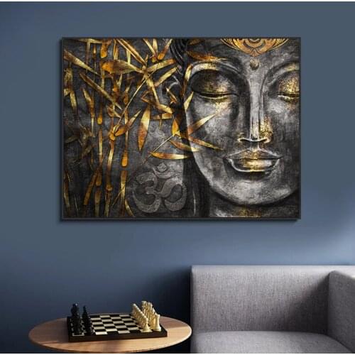 Abstract Buddhism Posters and Prints Wall Art Canvas Painting Buddhist Decoration Pictures for Living Room Home Buddha Mural