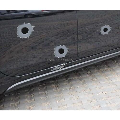 Aliauto 6 x Funny Simulation Gun Bullet Hole Stickers Car Decal Accessories for Toyota Ford Chevrolet Volkswagen Honda Hyundai