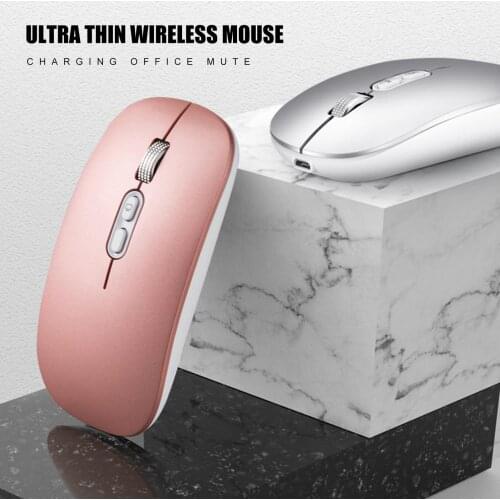 Wireless Mouse Blutooth 5.0 Rechargeable Portable Silent Ergonomic Mice 1600DPI Dual mode for Pc Mac and Laptop Office Supplies