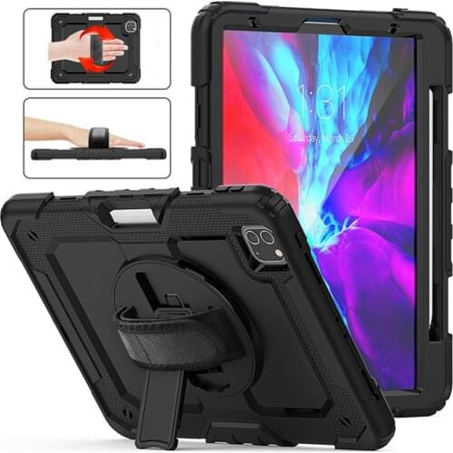 For iPad 11 3rd Gen 2021 Case Rotating Stand Hand Strap Pencil Holder Cover for iPad 11/iPad Air 4 Funda Protective Case+Strap