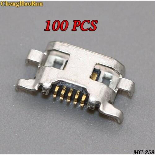 ChengHaoRan 100pcs Micro USB Dc Connector Charging Port for Nokia lumia 625 1320 for Sony Xperia C C2304 C2305 S39c S39h
