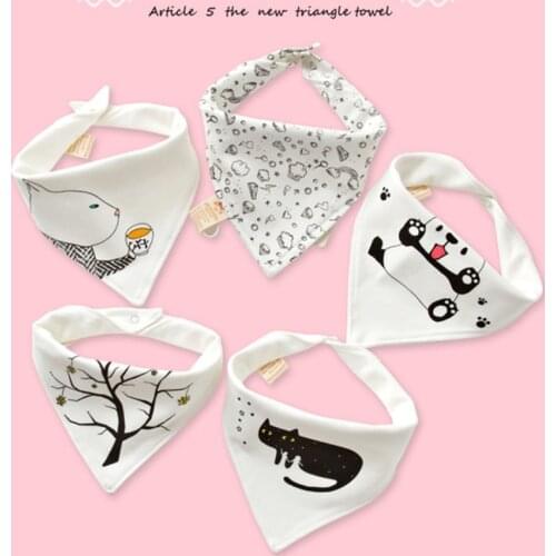 5 Pcs/Set Baby Newborn Feeding Bibs Soft Cotton Saliva Towel Toddler Triangle Scarf Bandana Newborn Burp Cloth Shower Gifts