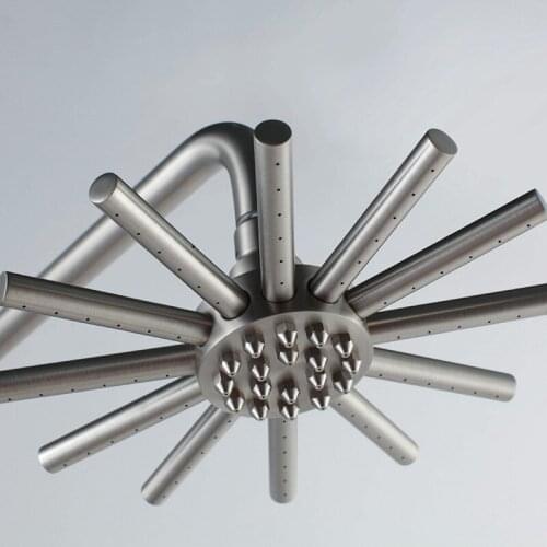 Bathroom Lifting Shower Set Solid Brass Chrome Finish Wall Mounted Rainfall Shower Mixer Tap Faucet 3-functions Mixer Valve