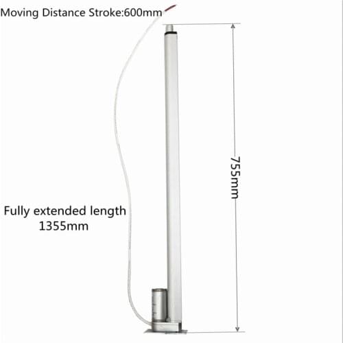 Moving Distance Stroke 600mm 7~60mm/s DC12v 24V 30W Linear Actuator Lifting Motor for Electric Window or Electric Bed
