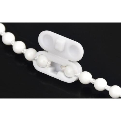 H58B 20 Pcs White Plastic Curtain Chain Connector Roller Blinds Pull Cord Connector Replacement Cord Connector Clips for Blinds