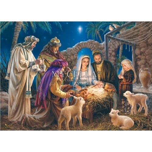 Cartoon 5d DIY Diamond Painting A Child Is Born Embroidery Religion Cross Stitch Full Mosaic Christmas Gift Home Decor Canvas