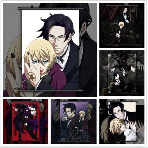 Pictures Scroll Modern Man Butler Alois Trancy X Faustus Wall Art Canvas Poster Solid PVC Hanging Painting Print Home Decoration